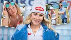 Mikaela Shiffrin entspannt in der Sonne. (Bild: AFP/GETTY IMAGES/Chet Strange, Instagram/mikaelashiffrin)