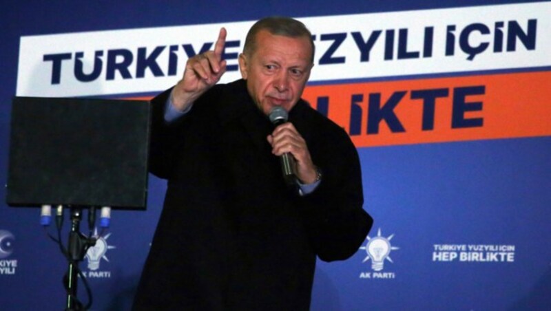 Erdogan muss hoffen, dass es nicht zur Stichwahl kommt. (Bild: AP)