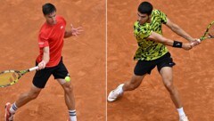 Fabian Marozsan (links) eliminierte in Rom Carlos Alcaraz. (Bild: AP)