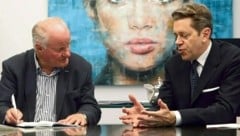 Wirtschaftskammer-Präsident Harald Mahrer (rechts) beim Interview mit dem stv. „Krone“-Chefredakteur Georg Wailand (Bild: Jöchl Martin)