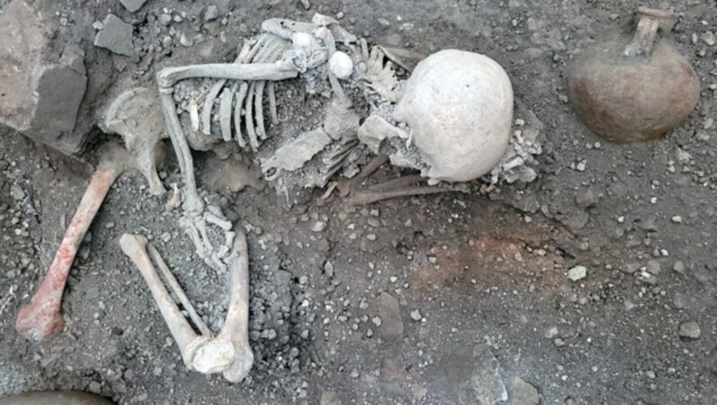 Das zweite Skelett, das in Pompeji gefunden wurde. (Bild: MIC/PARCO ARCHEOLOGICO DI POMPEI)