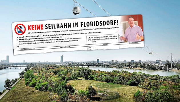 Der Bezirk Floridsdorf lehnt das Projekt per Resolution ab. (Bild: Genial Tourismus- & Projektentwicklung GmbH, BV Floridsdorf, Krone KREATIV)