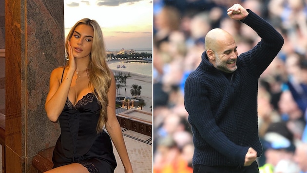 Maria Guardiola gratulierte Papa Pep auf Instagram. (Bild: APA/AFP/Lindsey Parnaby, Instagram/maria.guardiola)