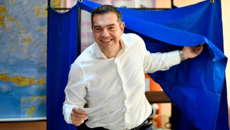 Alexis Tsipras, Chef der größten Oppositionspartei Syriza (Bild: AP)