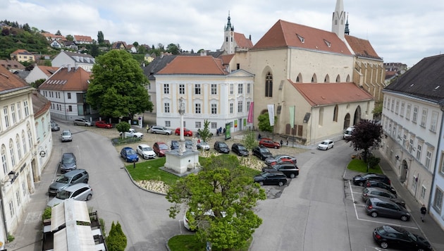 The Körnermarkt in Krems: there is not much room for cars here. (Bild: Attila Molnar)