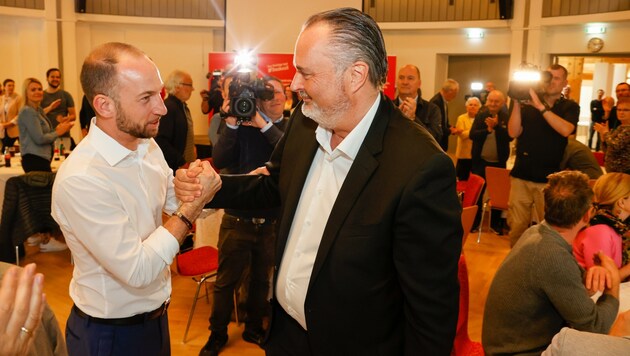 David Egger mit Hans Peter Doskozil . Beide sind auf einer politischen Linie. (Bild: Tschepp Markus)