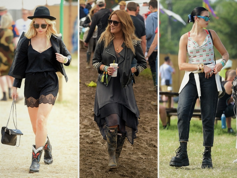 Von links: Lottie Moss, Moderatorin Caroline Flack und Super-Star Dua Lipa. Sie alle sind Fans der widerstandsfähigen Boots! (Bild: www.PPS.at)