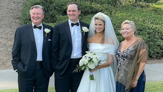 Ehefrau Paige, Mama Mary und Papa Peter begleiteten Sepp bei der PGA Championship in Rochester. (Bild: Zur Verfügung gestellt)