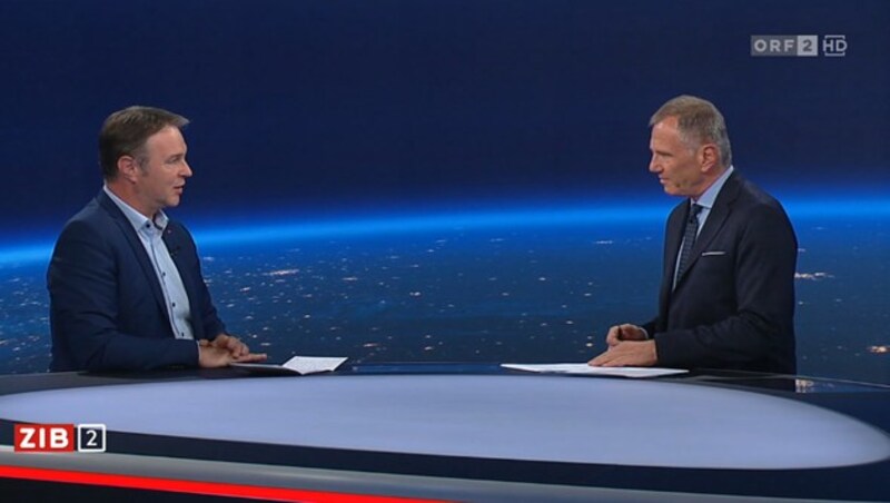 Andreas Babler in der „ZiB 2“ bei Armin Wolf (Bild: ORF)