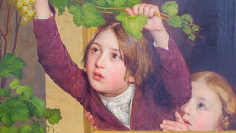 „Der Traubendieb“, dem das Schwesterchen hilft - oder ihn abhält, Gemälde von Johann Baptist Reiter. (Bild: Einöder Horst)
