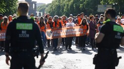 Protest der Klimagruppe Letzte Generation (Bild: APA/AFP/Odd ANDERSEN)