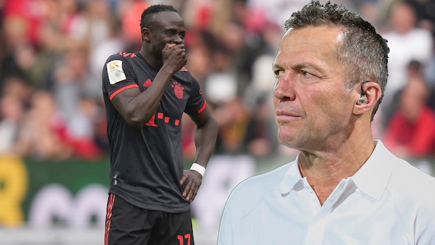 Lothar Matthäus (r.) ist davon überzeugt, dass Bayern und Sadio Mane nach dem Wochenende getrennte Wege gehen werden. (Bild: APA/AFP/Haitham AL-SHUKAIRI/AP Photo/Matthias Schrader)
