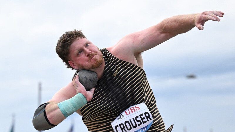 Three-time Olympic shot put champion Ryan Crouser (Bild: APA/AFP/Fabrice COFFRINI)