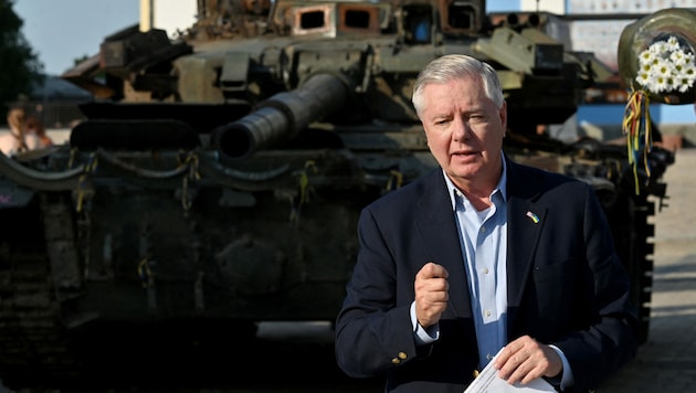 US-Senator Lindsey Graham in Kiew (Bild: AFP)