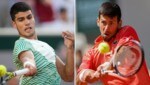 Carlos Alcaraz (li.) und Novak Djokovic (Bild: ASSOCIATED PRESS)