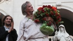 Simonischek hier auf der Bühne nach der Premiere von „Jedermann“ in Salzburg. (Bild: wildbild / Wild & Team / picturedesk.com)