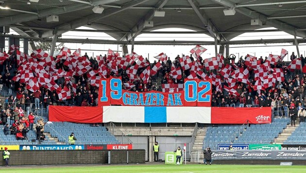 Bis zu einem eigenen GAK-Stadion ist es noch ein weiter Weg, die Fans müssen ihr Team vorerst weiterhin in Liebenau anfeuern. (Bild: GEPA pictures)