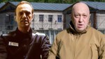 Kremlkritiker Alexej Nawalny (links) und Wagner-Chef Jewgeni Prigoschin (rechts), im Hintergrund Nawalnys strenges Straflager IK-6 in Melechowo (Bild: AP, AFP/Natalia Kolesnikova, viennareport.at, Krone KREATIV)