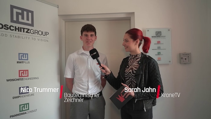 krone.tv Reporterin Sarah Jahn besuchte Lehrling Nico an seinem Arbeitsplatz bei der Woschitz ...