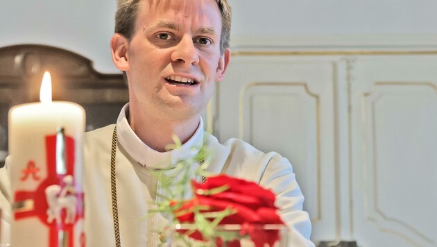 Der frisch gekürte Abt Leopold Baumberger (35) beim Gespräch in Stift Wilten (Bild: Birbaumer Johanna)
