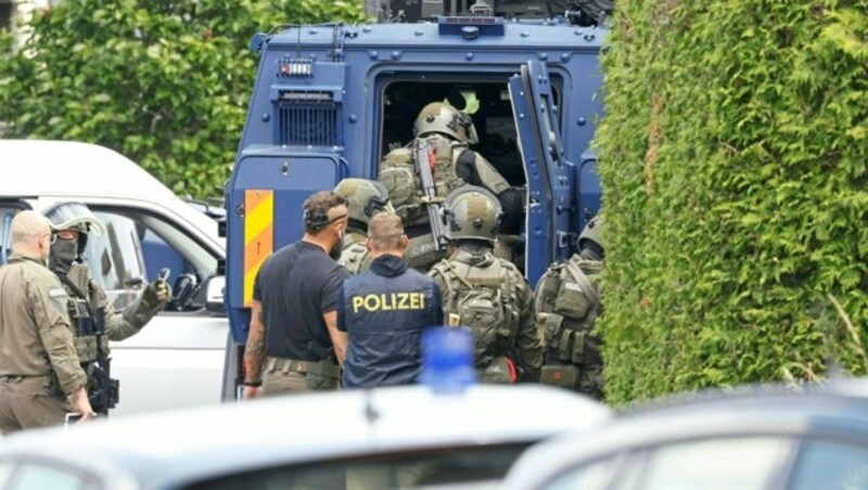 Polizei-Großeinsatz in Mooskirchen (Bild: Erwin Scheriau)