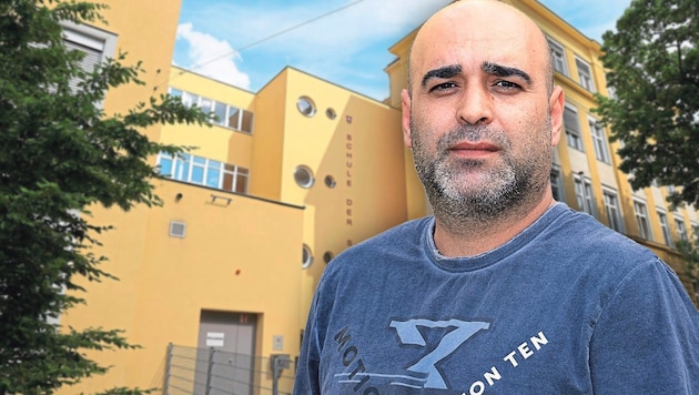Halil Kizilboga hat zwei Kinder an der Mittelschule Singrienergasse. Beide werden wechseln. (Bild: Zwefo, Krone KREATIV)