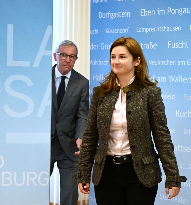 Mehr Geld für Politiker: Da sind sich Svazek und Landeshauptmann Wilfried Haslauer (ÖVP) einig. (Bild: APA/BARBARA GINDL)