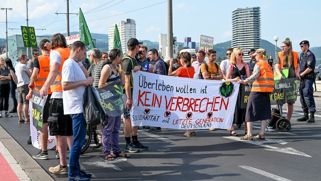 Die Demonstranten waren in Linz etwas früher gestartet, als geplant (Bild: Dostal Harald)