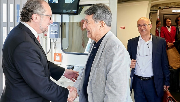 Außenminister Alexander Schallenberg empfing die beiden Freigelassenen höchstpersönlich am Flughafen Wien-Schwechat. (Bild: BMI/Karl Schober)