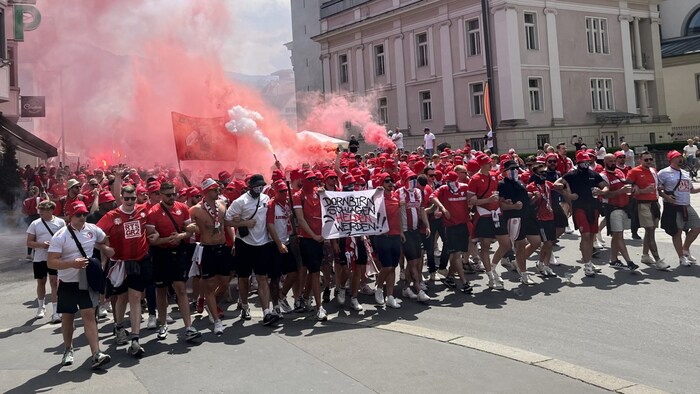 Im vergangenen Juni zogen tausende GAK-Fans durch die Dornbirner Innenstadt.