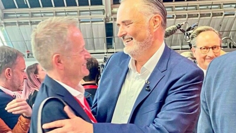 Berührendes Posting: Doskozil, als er einem seiner engsten Vertrauten, Christian Stiller, für dessen Einsatz dankte. (Bild: Privat)