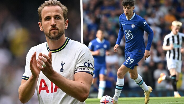 Tottenhams Harry Kane (li.) und Chelseas Kai Havertz
