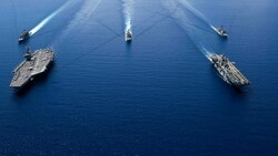 Archivbild aus dem Jahr 2019: US-Kriegsschiffe im Südchinesischen Meer (Bild: AFP)