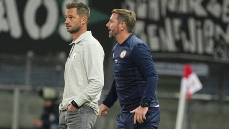 Bei Trainer Gernot Messner (li.) und seinem „Co“ Christoph Cemernjak deutet vieles auf einen Verbleib hin. (Bild: Pail Sepp)