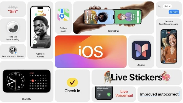 Kontakt-Poster, Live Voicemail und NameDrop zählen zu den angekündigten iOS-Neuerungen.