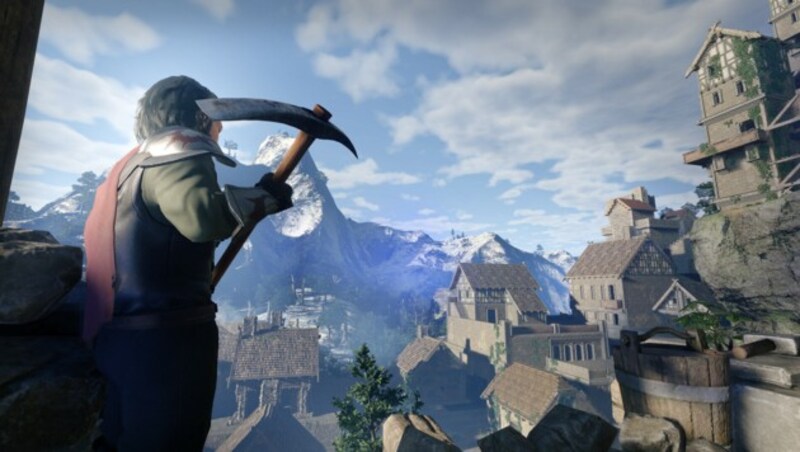 In „Enshrouded“ darf nicht nur gekämpft, sondern auch gebaut werden. (Bild: Keen Games)