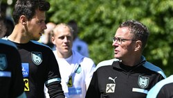 Heinz Lindner und Teamchef Ralf Rangnick (Bild: APA/ROBERT JAEGER)