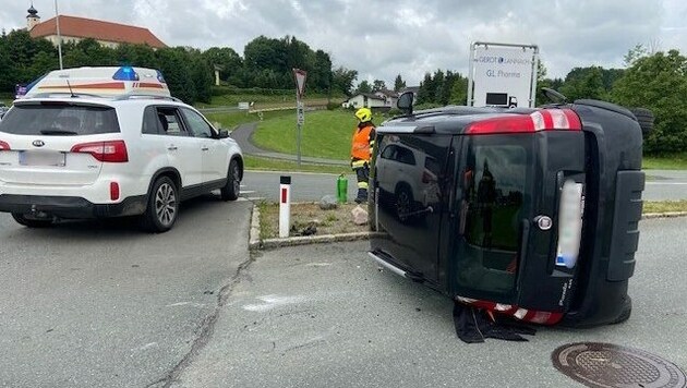 Beim Kreisverkehr in Lannach geschah am Dienstag der Unfall. (Bild: FF Lannach)