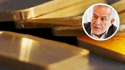 Gold im Wert von Millionen soll in der Schweiz verwahrt worden sein. (Bild: APA/dpa/Armin Weigel, Martin Jöchl, Krone KREATIV)