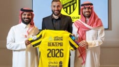 Karim Benzema geht nun für Al-Ittihad auf Torejagd. (Bild: APA/AFP/Saudi Pro League/jorge ferrari)