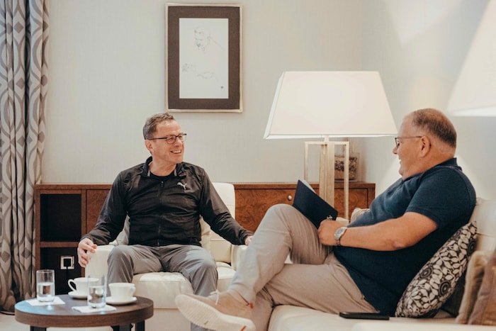 Ralf Ragnick beim Interview mit Peter Klöbl.