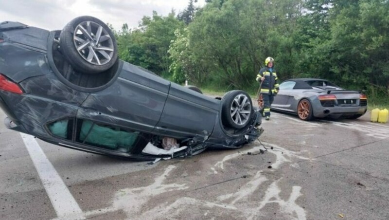 Das Fahrzeug des 29-Jährigen (Bild: FF Wernberg)