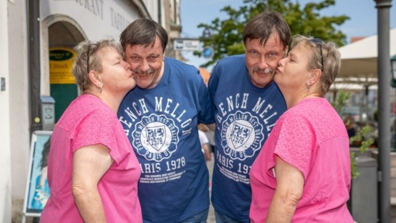 Die Zwillinge Doris und Heidi heirateten die Zwillinge Hans und Peter Rahm. (Bild: HCH-Fotopress)