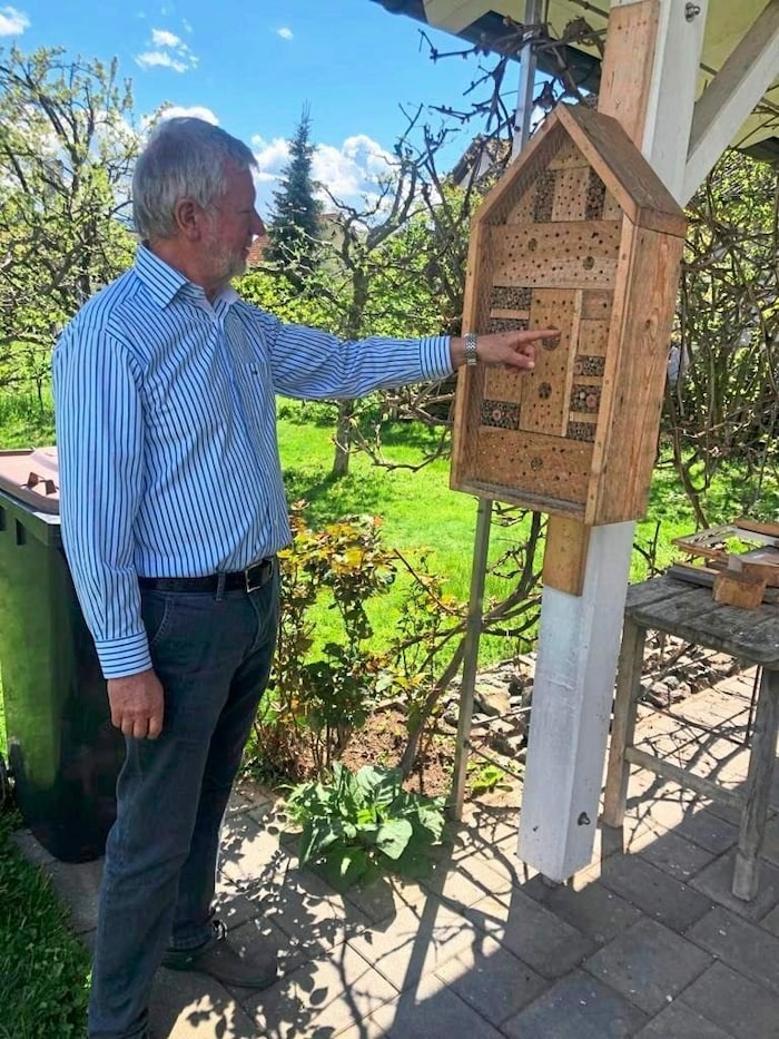 Extra mit Drahtgeflecht vor den Vögeln geschützt.