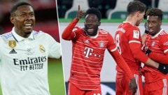 David Alaba (li.) versucht seinen Ex-Teamkollegen Alphonso Davies von einem Wechsel zu Real Madrid zu überzeugen. (Bild: AFP or licensors)