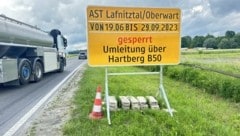 Auch der Zubringer Markt Allhau wird vorübergehend gesperrt (Bild: Schulter Christian)