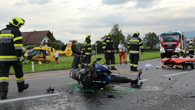 Schwerer Motorradunfall in Knittelfeld (Bild: Thomas Zeiler)