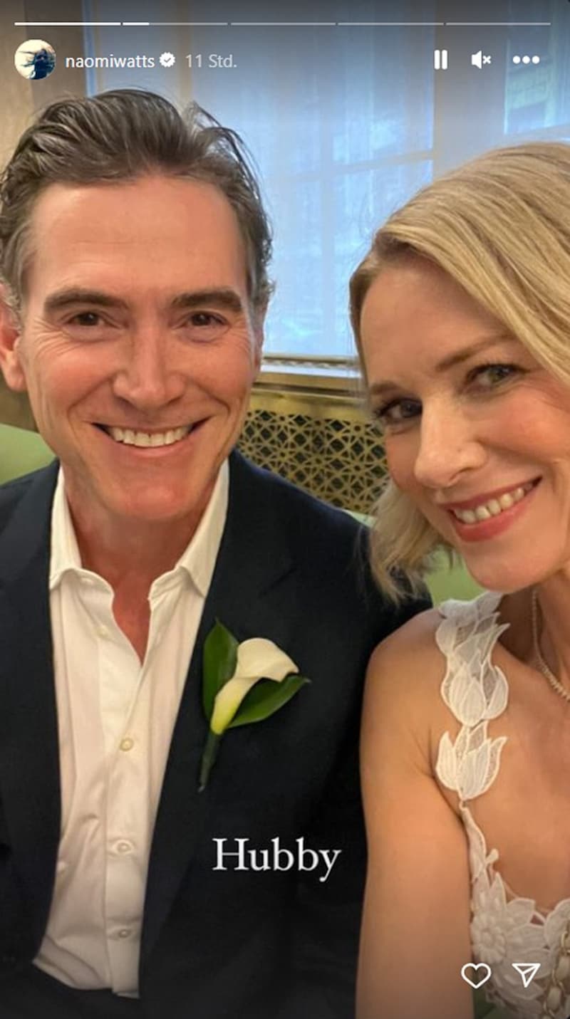 Naomi Watts zeigt sich in ihrer Instagram-Story mit ihrem „Hubby“ Billy Crudup. (Bild: instagram.com/naomiwatts)