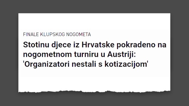 Incluso en Croacia lees sobre el caos.  Allí se critica mucho al organizador, se habla de niños robados.  (Imagen: Danas.hr, Krone CREATIVO)