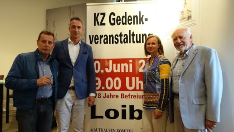 Heinz PIchler, Manfred Morokutti, Nadja Danglmeier, Peter Gstettner führten durch den wichtigen Erinnerungsabend. (Bild: Tina Perisutti)